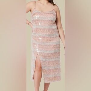 Amazing Eloquii Pastel Sequin Spaghetti Strap Midi Dress. NWT